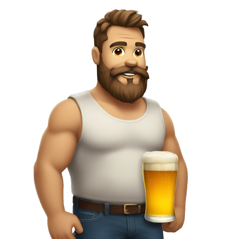 Big guy, beard , beer emoji