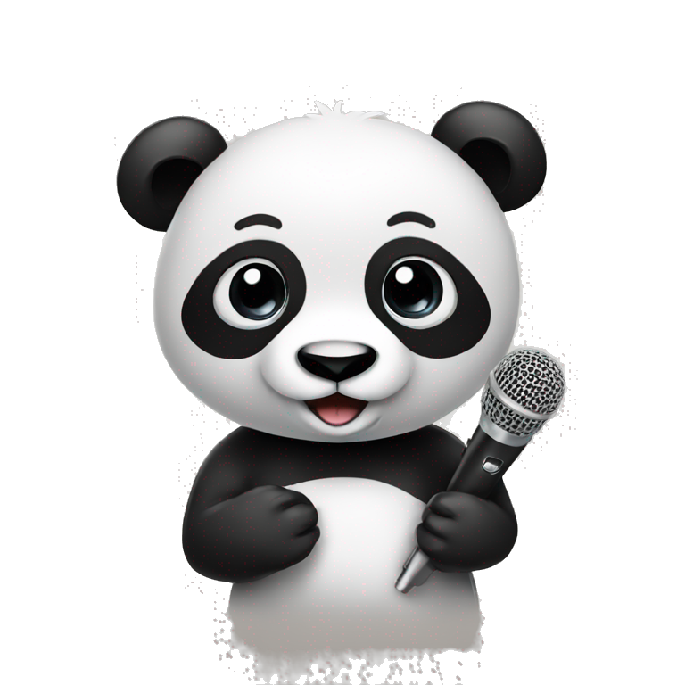 Panda with a microphone  emoji