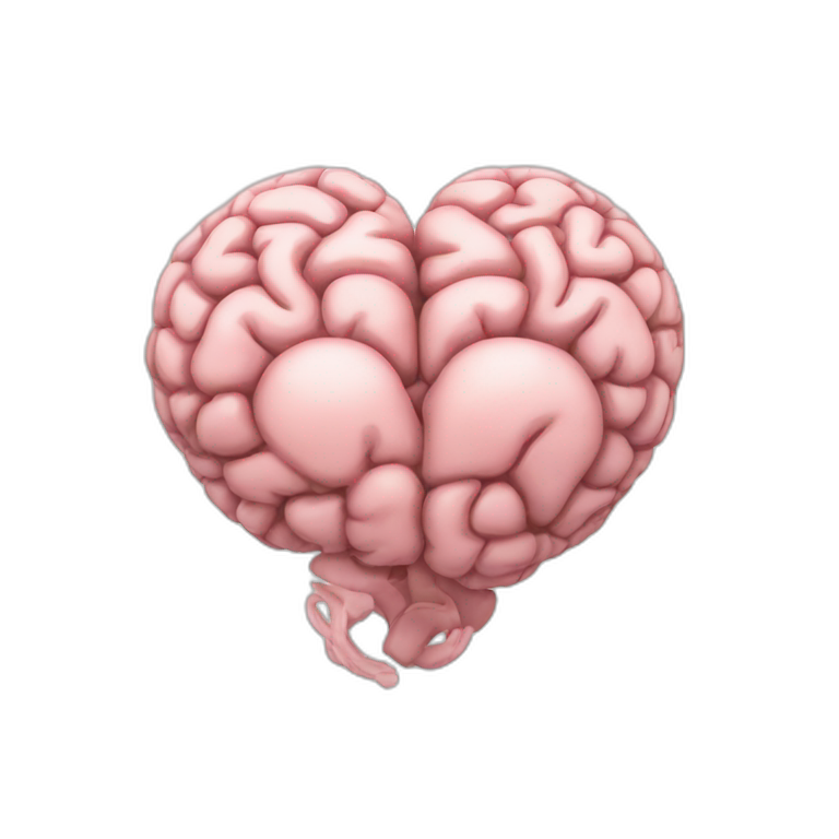Brain in the shape of a heart emoji
