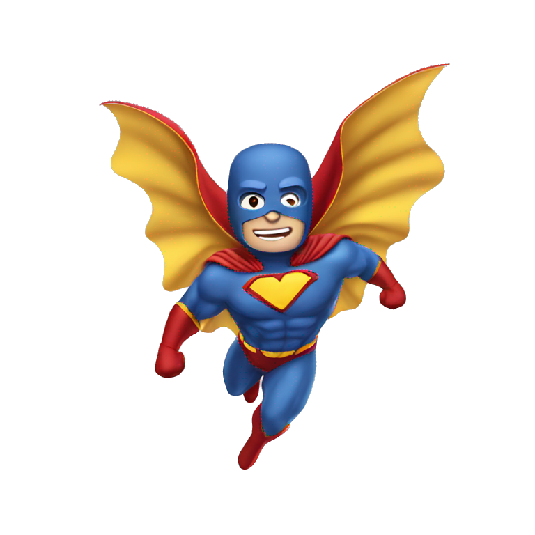 superhero flying in the sky emoji