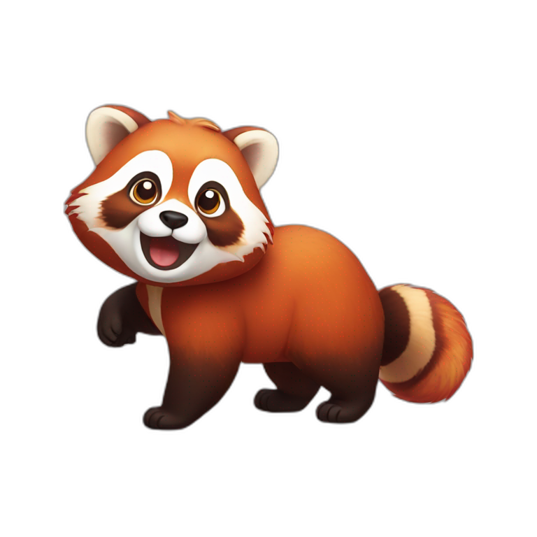 Red panda shaking its tail emoji