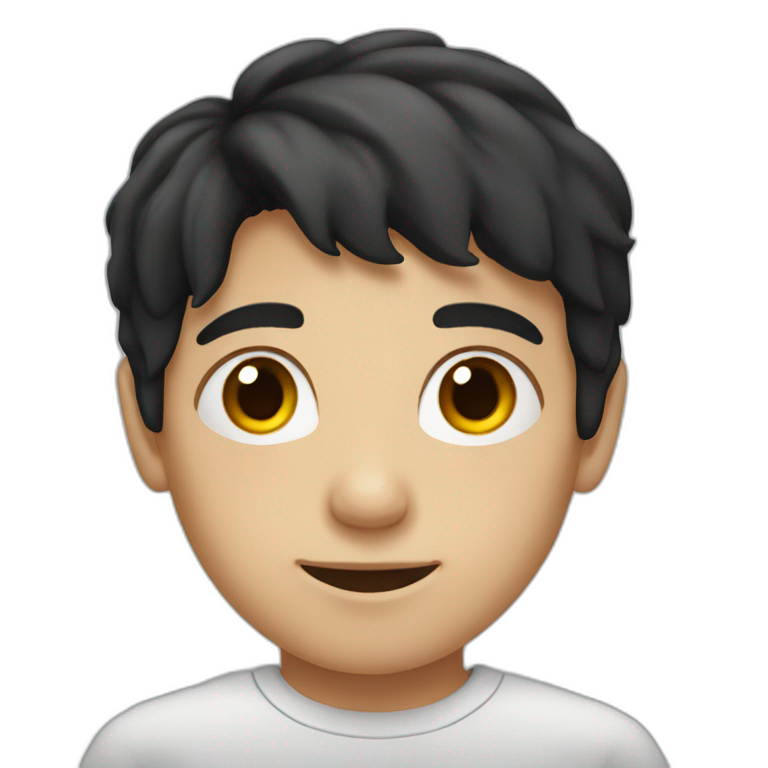 Boy with dark hair and red eyes emoji