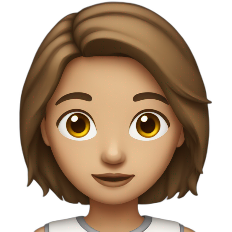 Girl with medium brown hair emoji