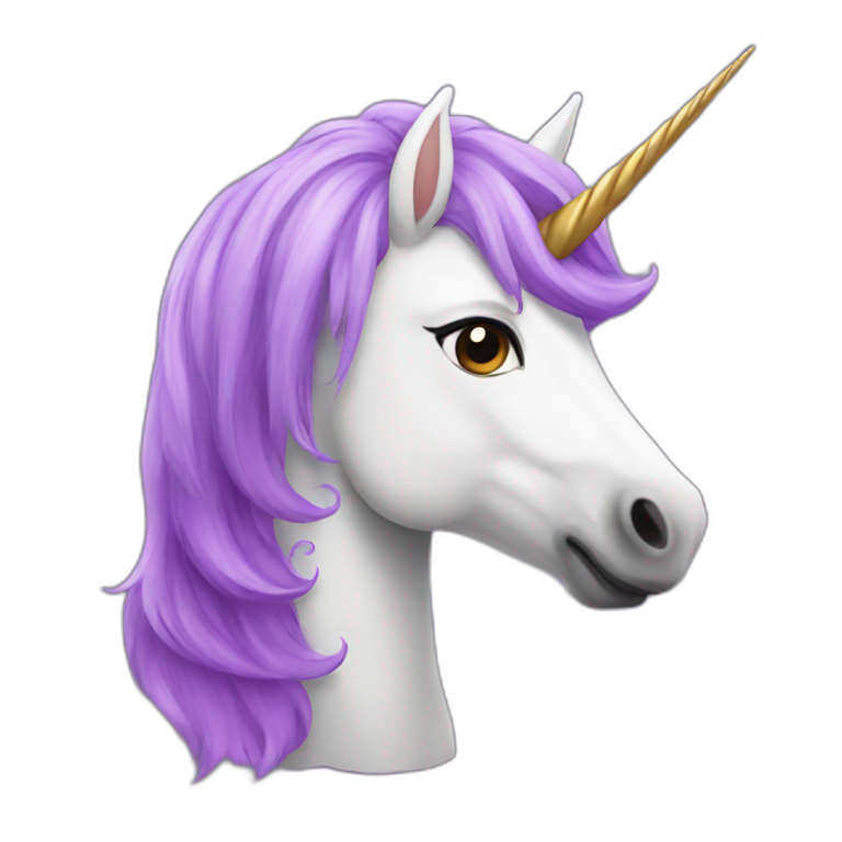 unicorn with purple hair emoji