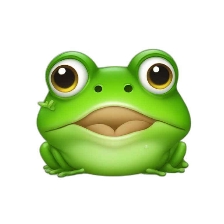 Kissing frog emoji