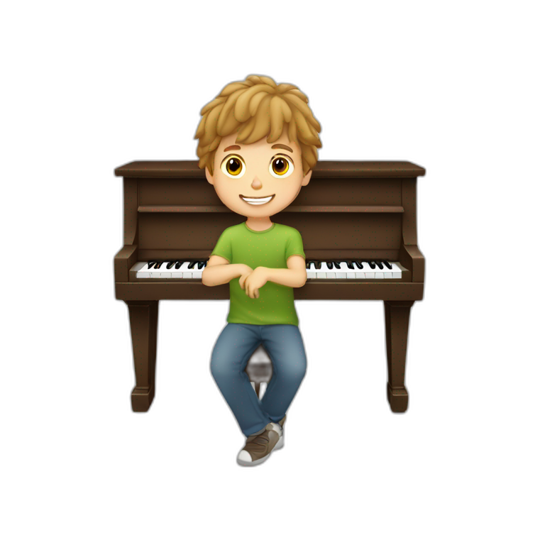 Caucasian-boy-child-shaggy-light-brown-hair-playing-piano emoji