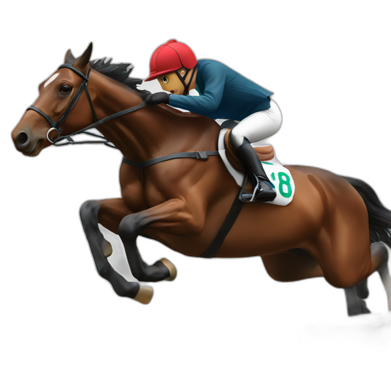 racing horse jumping over a hurdle emoji