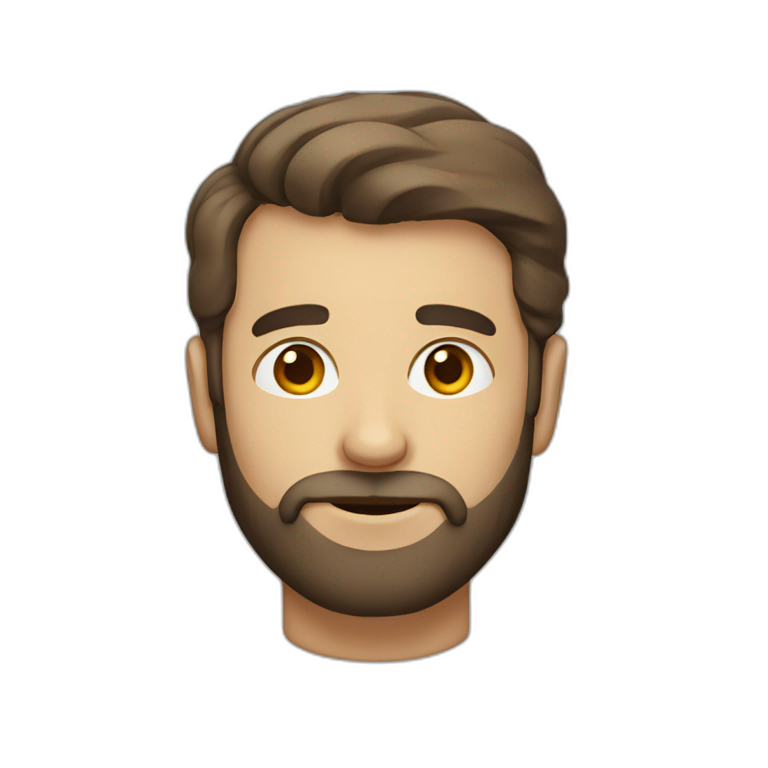 Bearded man with receding brown hair emoji