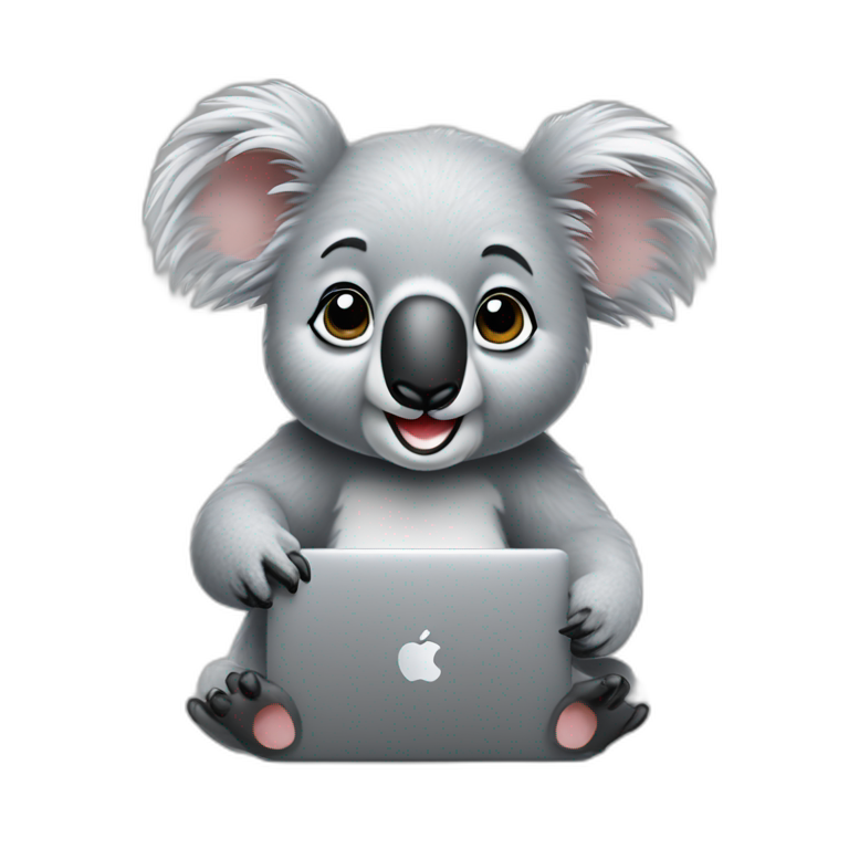 koala-work-with Mac book emoji
