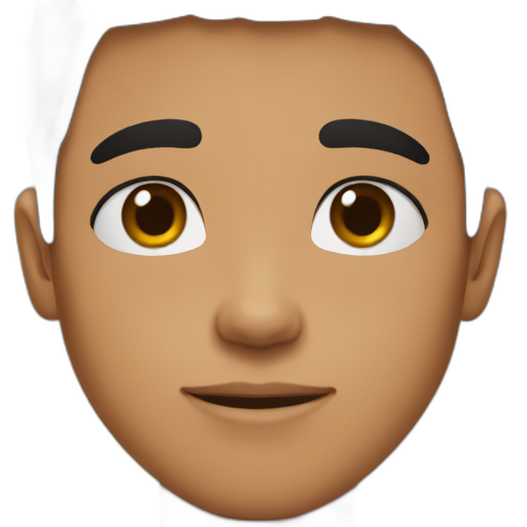 half brown boy with brown eyes and half black hair emoji
