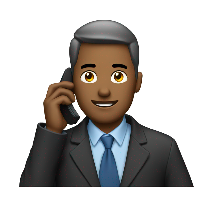 a man talking on his cell phone emoji