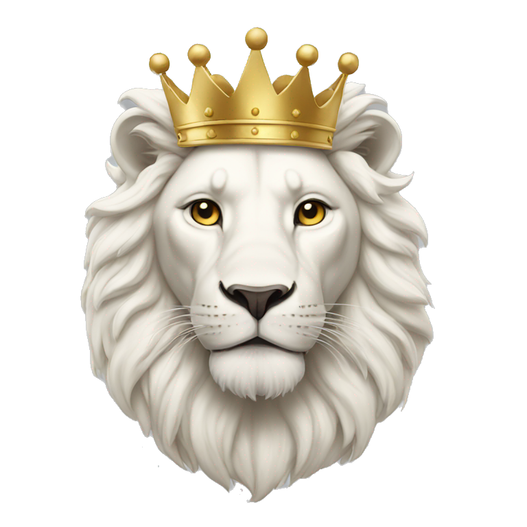 White lion with a gold crown emoji