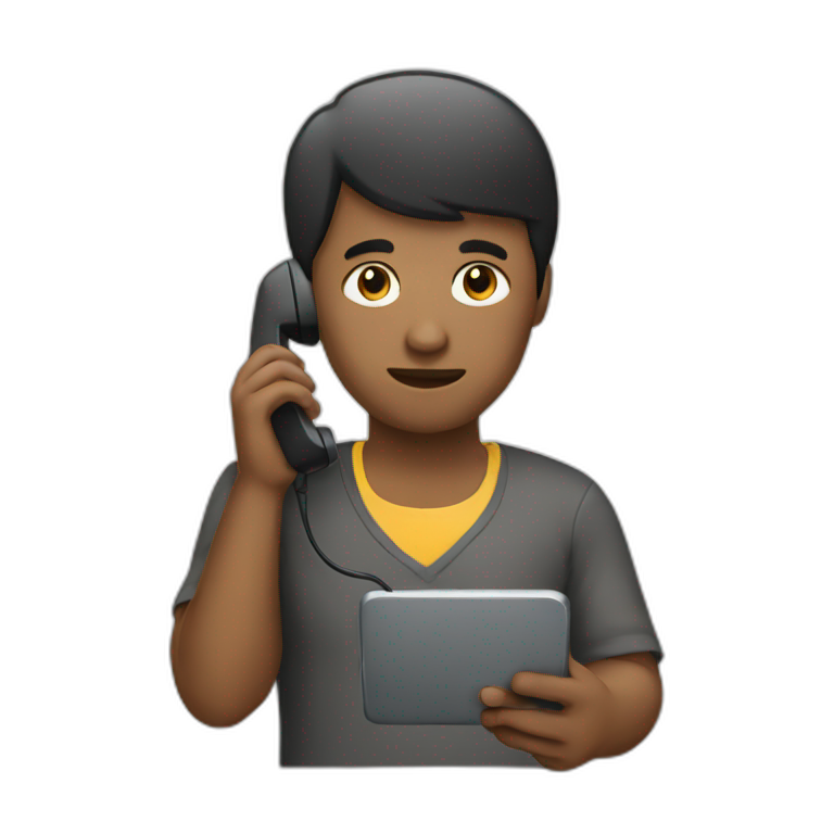 person working on the phone emoji