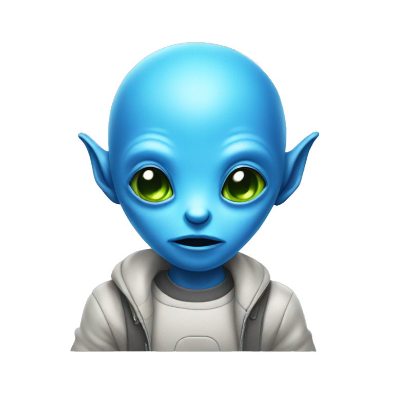 blue cute alien emoji