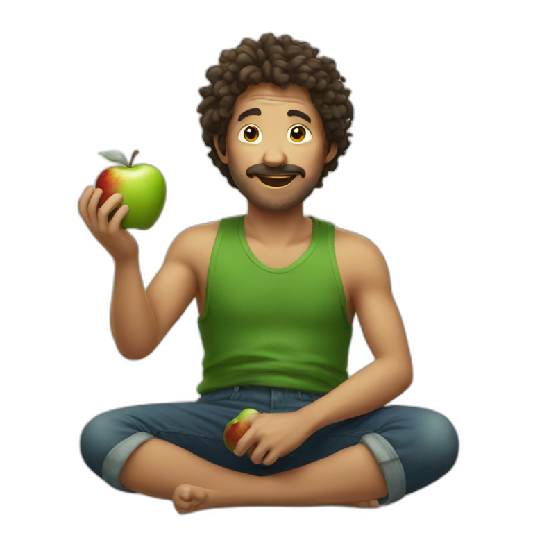 Tim Apple eating an apple emoji