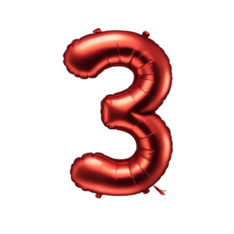 number 3 as a baloon emoji