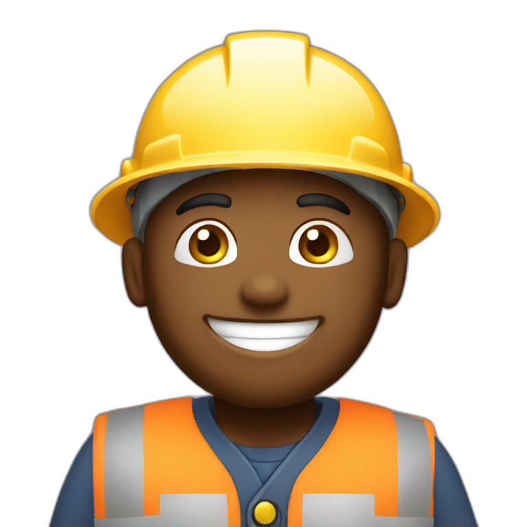Construction worker happy emoji
