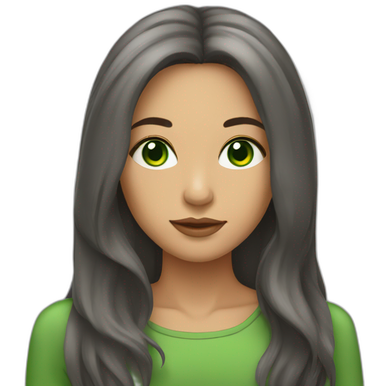Woman Latina with long hair and green eyes  emoji