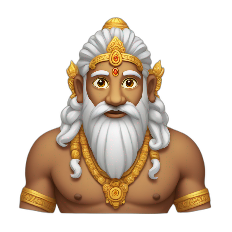 Brahma, Indian god, 4 faces emoji