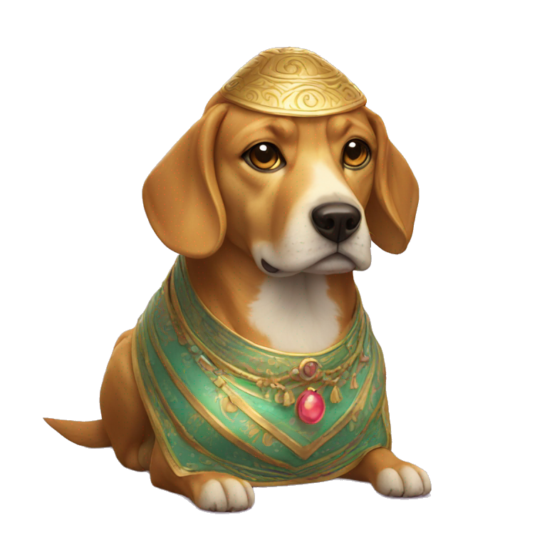Golden fortune teller dog emoji