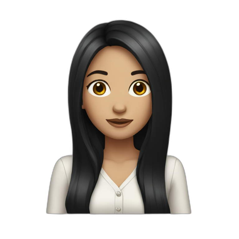 a girl with long black hair emoji