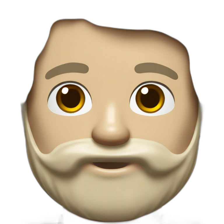 Lego-man-with a beard, a big nose and blue eyes emoji