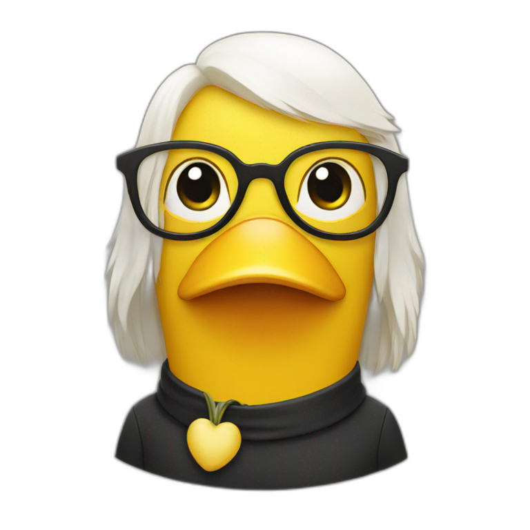 Yellow ducking with glasses emoji