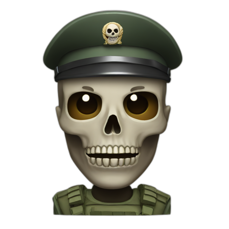 A soldier with a skull mask emoji