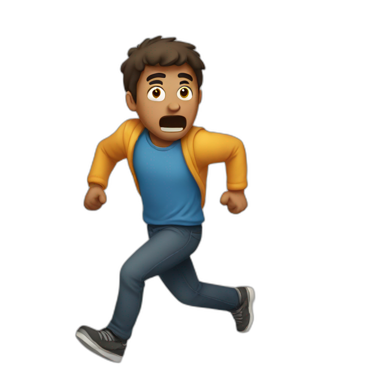 scared man running away emoji