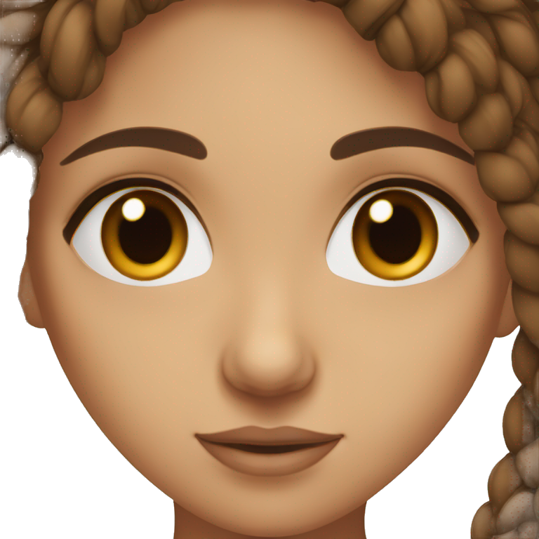 Khazajistan girl brown eyes and tied brown hair emoji