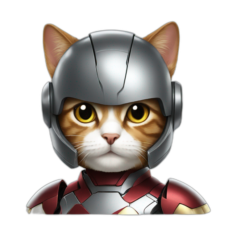 iron man cat with helmet emoji