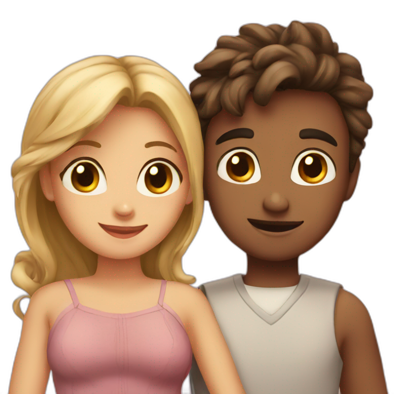 A boy and girl having romance emoji