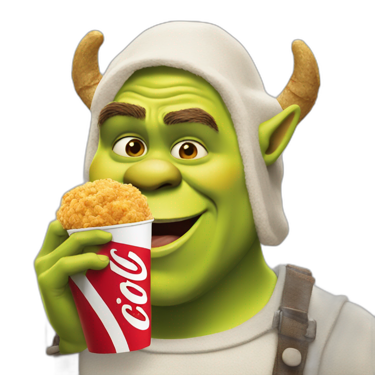 shrek eating kfc emoji