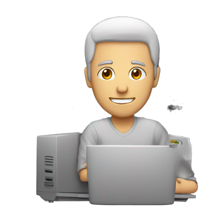 a guy behind a computer emoji