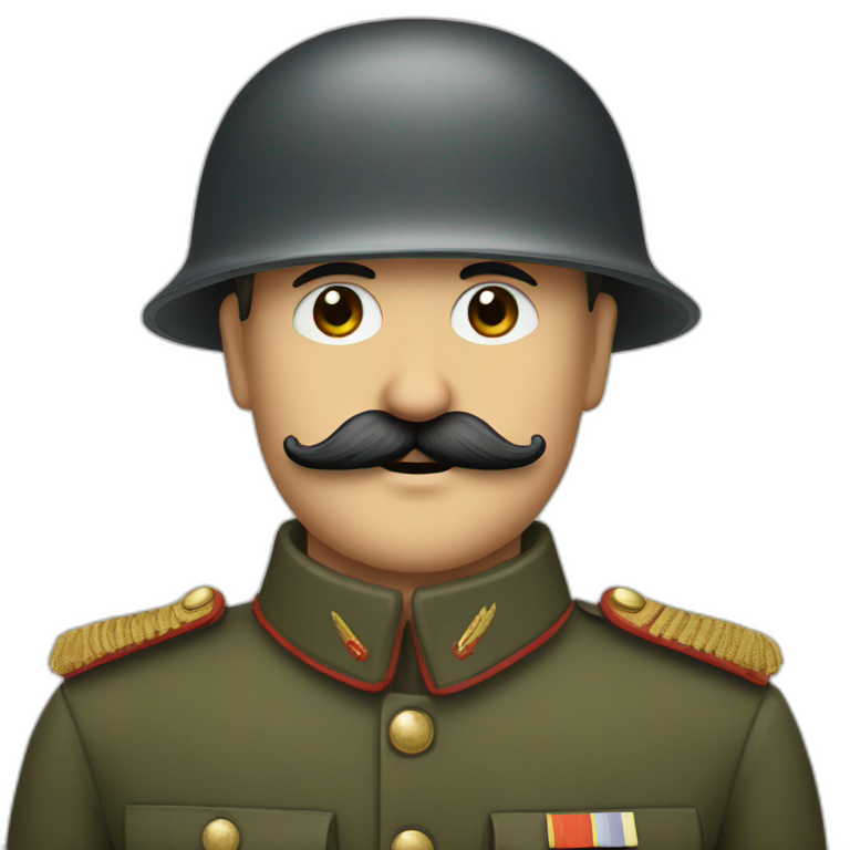 small squared mustache on german soldier emoji