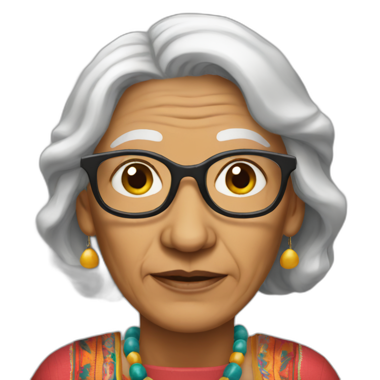 peruvian-style-outfit-old-woman emoji