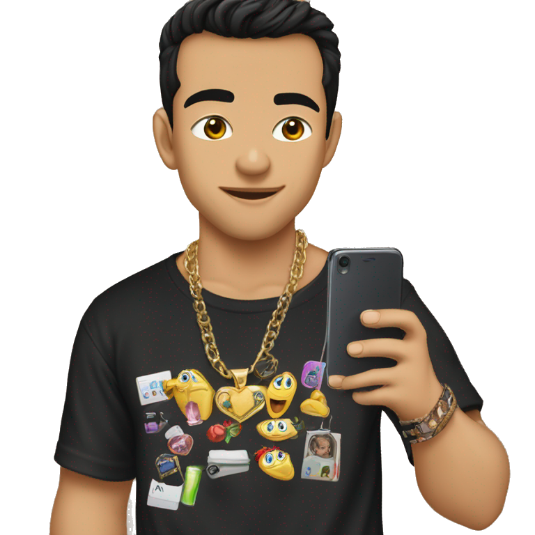 "boy with phone and jewelry" emoji