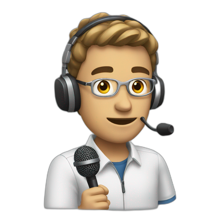 guy with microphone and headset emoji