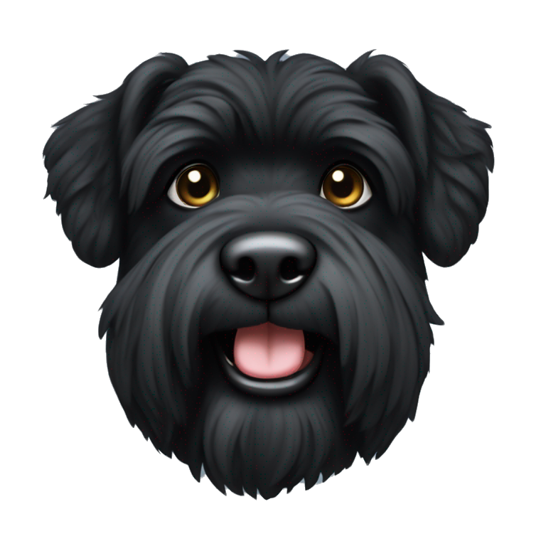 black bouvier with clipped ears emoji