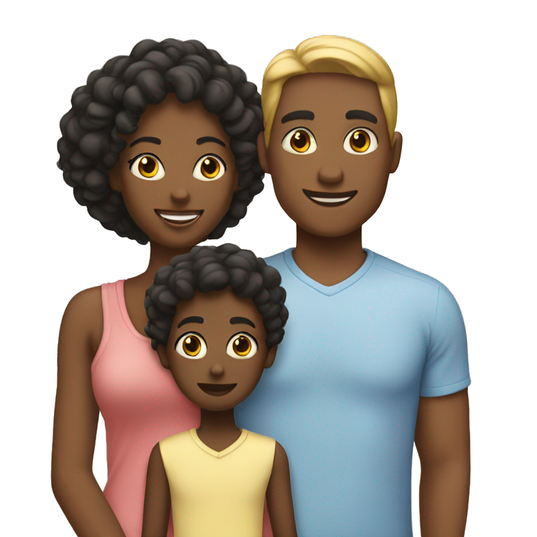 interracial couple with two kids emoji