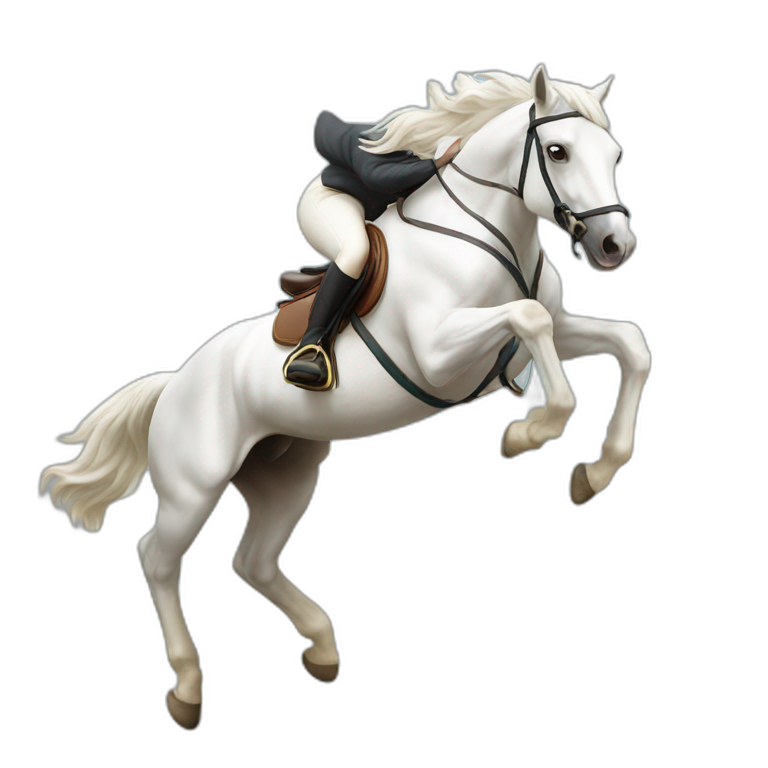 Jumping white horse emoji