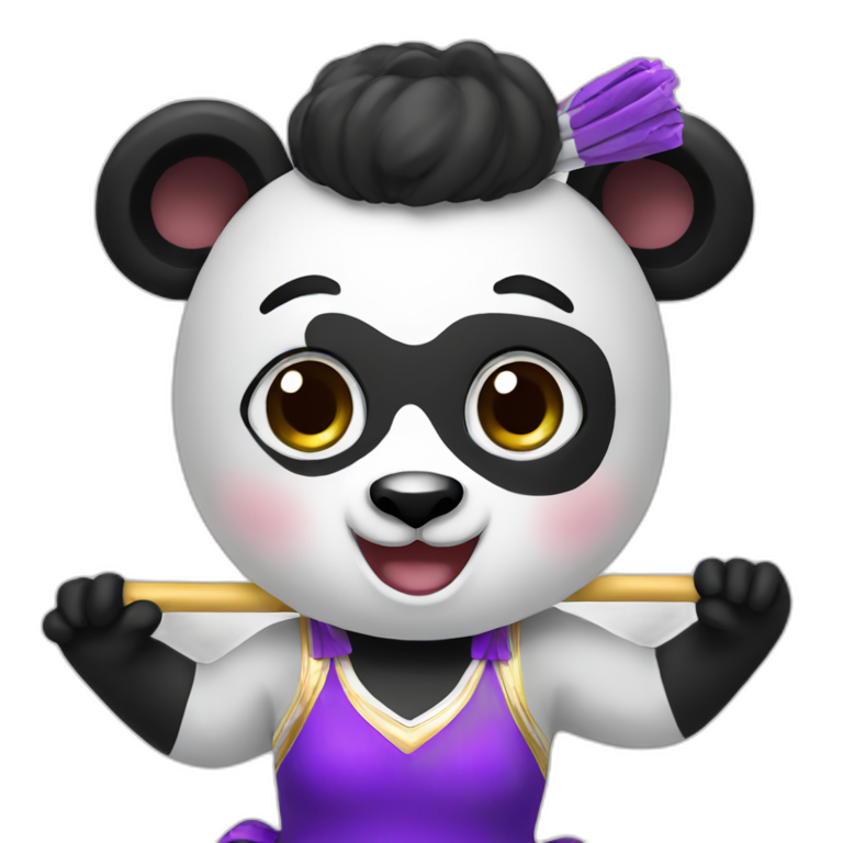 Panda play majorettes emoji