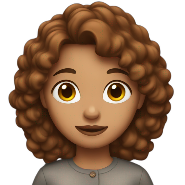 brown hair woman in love emoji
