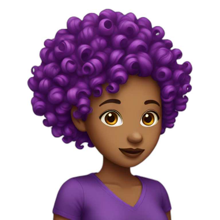 purple curls girl emoji