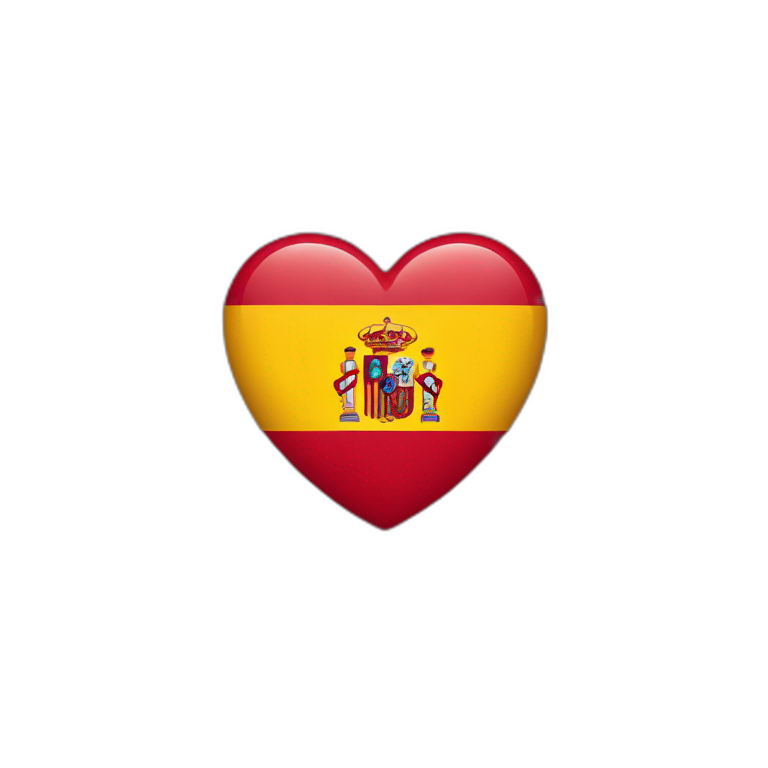 Heart with Spain and Venezuela flags  emoji