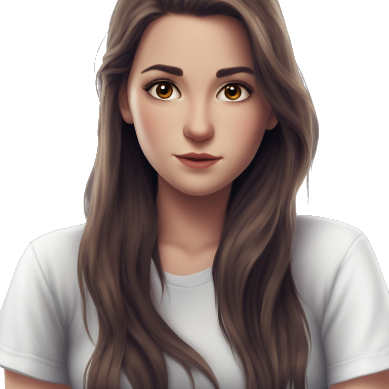 brown hair girl in shirt emoji
