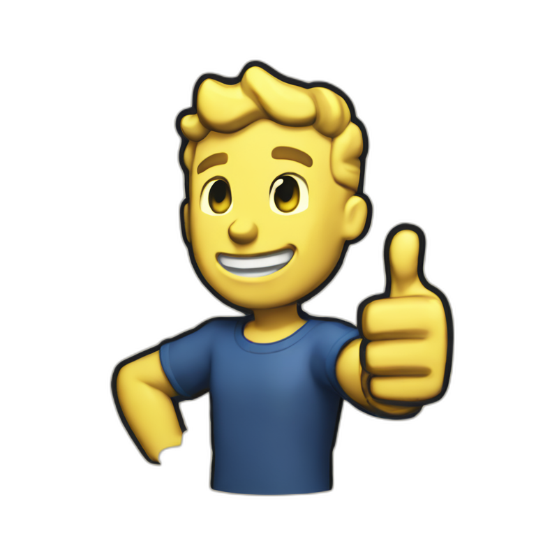 Vault-boy in fallout thumbs up emoji