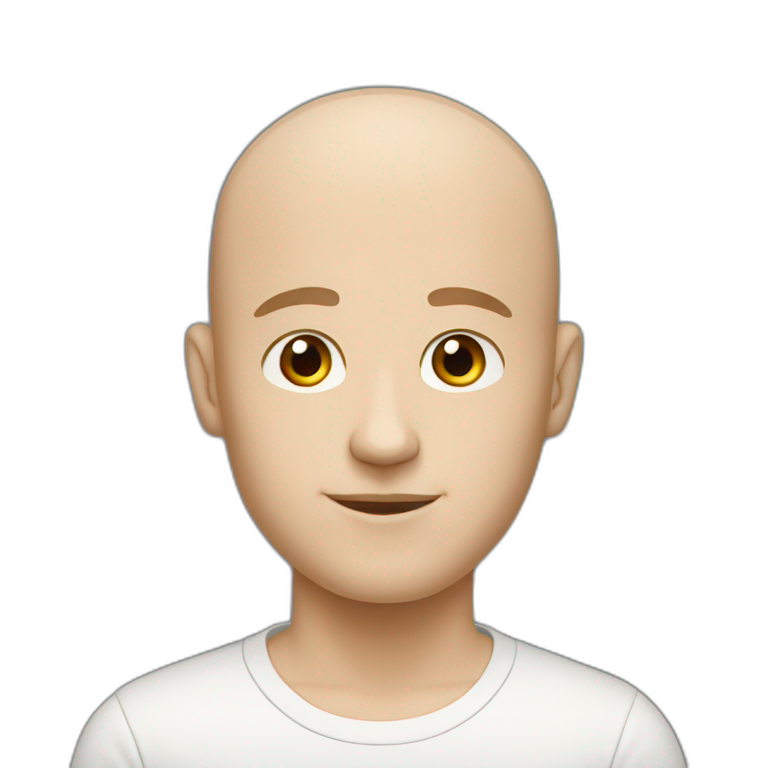 a white male student with almost bald short brown hair with hairstyle French crop emoji