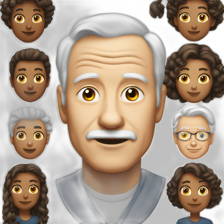 1 68 years old white man and 1 young emoji