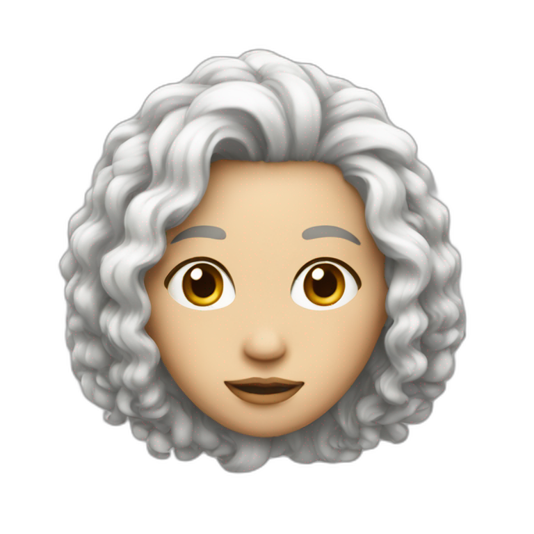 Cheveux moitié noir moitié blanc emoji